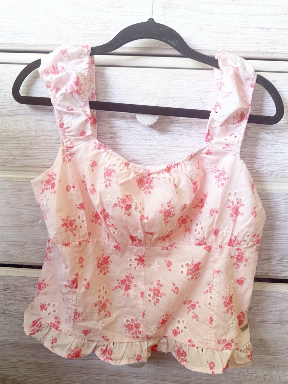 Limited Too Pink Floral Ruffle Camisole